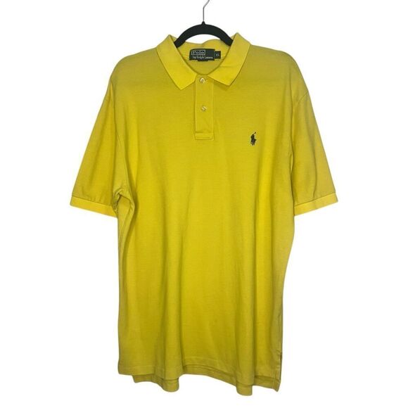 Polo Ralph Lauren Men’s XL Short Sleeve Collared Polo Shirt Yellow Pony Logo - Picture 1 of 5
